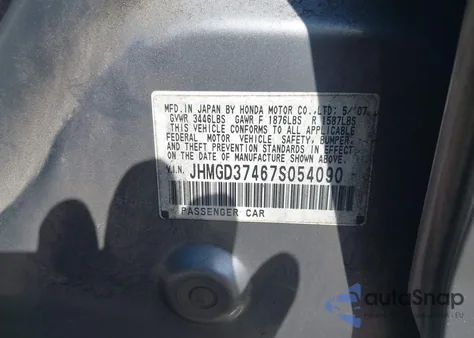 2007 Honda Fit z USA, uszkodzony, nr VIN JHMGD37467S054090